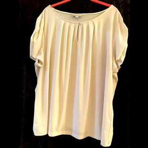 Tahari Cream Knit Blouse 3X
